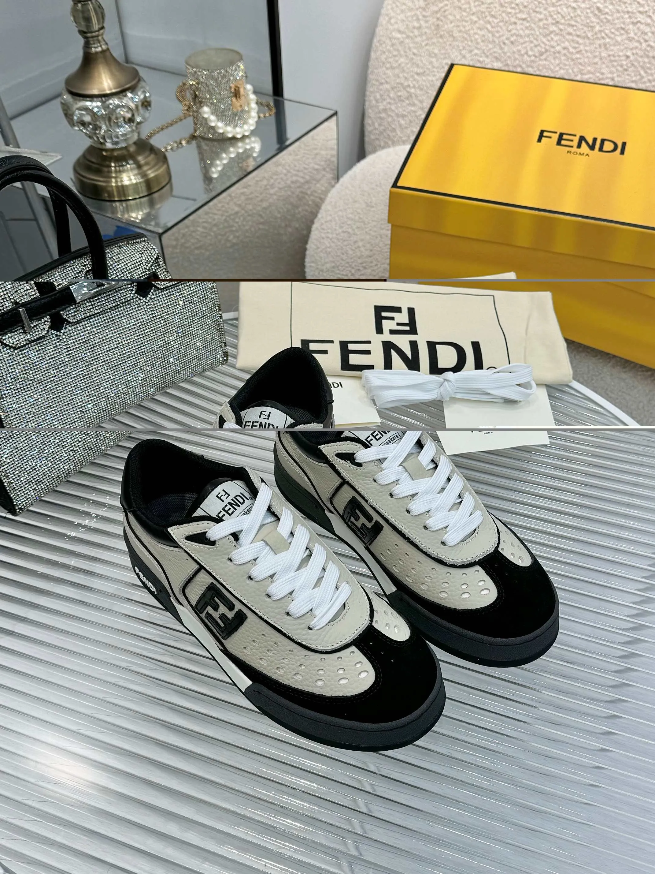 p620🐮🐮New❤Top super A version💯 Fendi Fendi 2025 New Year's King Explosive Style🔥 Many💑stars have the same style FD match. Original purchase for RMB14440. One to one replica. Designer Kim Jones's first sneaker fendi match and Donkey brand Trainer basketball sneakers, fresh blood injection and FF retro design It combines fashion and super comfort. [Wise] Whoever doesn’t grab it will regret it [There are many shoe uppers on the market with different color matching and cut corners in workmanship. The color matching and craftsmanship of my shoe upper are absolutely the same as the genuine products at the counter. Welcome to compare. Feet: Mesh injection molding pads 🎯 Soles: Please look for the original molded multi-color TPU outsole (❌ non-rubber sole) 🎯 Size: Female 35-41 Male 38-45 🎯 Packaging: Original 1:1 matching high-end packaging 🎁